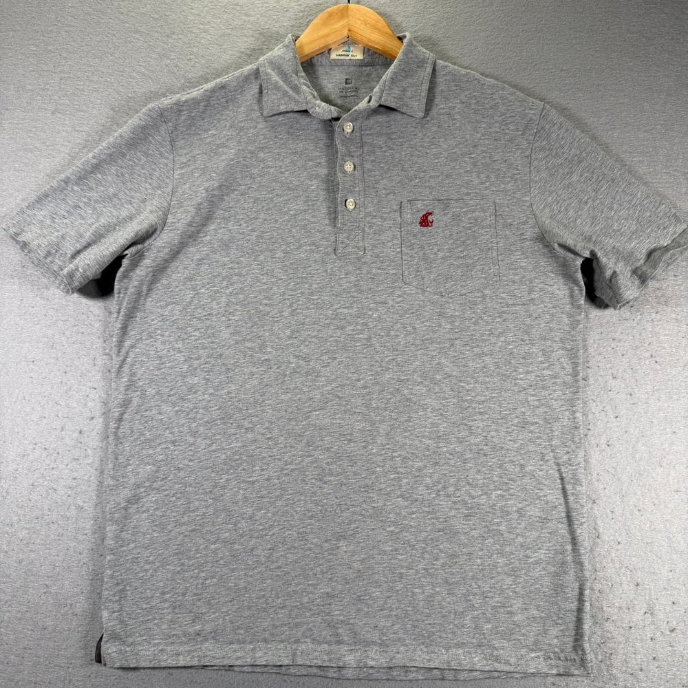 Washington State‎ Johnnie-O Hangin Out Mens Medium Gray Polo Shirt Gameday